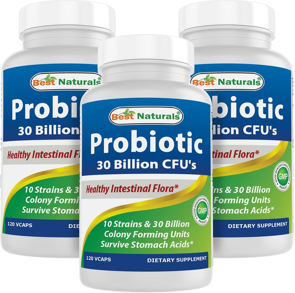 Najlepsi Naturals Probiotic 10 Szczepy 30 Milion Półka Stable 120 Czapki Veggie (120 Hrabia (Opakowanie po 3))