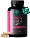 Nopal Cactus Kapsułki 1500mg- Organiczny Suszony Pierwiastkowy Kaktus Kaktus w proszku i czarny pieprz Ekstrakt do Absorpcji - Naturalny Pierwiastkowy Pear Super Suplement - Fiber, Witaminy i Minerały 240 Kapsułki