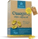 Testa Omega 3 Supplement - 250mg DHA z Algae Oil - Vegan Omega 3 - Wsparcie mózgu, Eye & Joint Health - Nie z ryb, Pure Algae kapsułki - Dwa miesiące dostaw