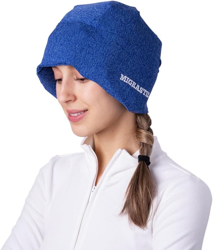 2- Pack Migrastil MigraFreeze Deluxe Ból głowy i Migrena Hat. Miękkie, elastyczne chłodzenie Gel Cap dla mężczyzn i kobiet. Niebieski