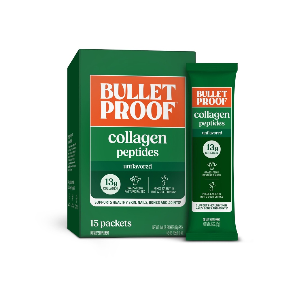 Kuloodporne nieflawored Kolagen Peptydy w proszku Pakiety, Opakowanie po 15, Grass- fed Kolagen Białko i aminokwasy dla skóry, kości i wspólnego wsparcia, Pasture podniesione, Nie Dodano Hormony
