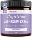 Lody magnezowe - Nocny krem magnezowy - Stosować do nóg, ramion lub klatki piersiowej - Chlorek magnezowy - USA Made and Safe for Kids (Lavender)