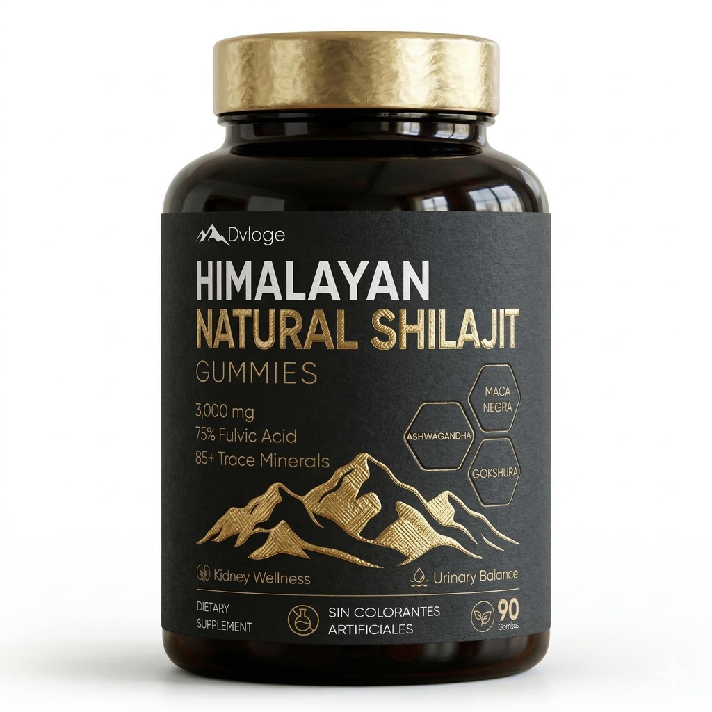 Himalayan Natural Shilajit Gummies, 3000mg for Kidney Support, 75% Fulvic Acid & 85+ Trace Minerals - Ashwagandha, Maca, Gokshura - Natural Energy & Vitality Supplement, 90 Count