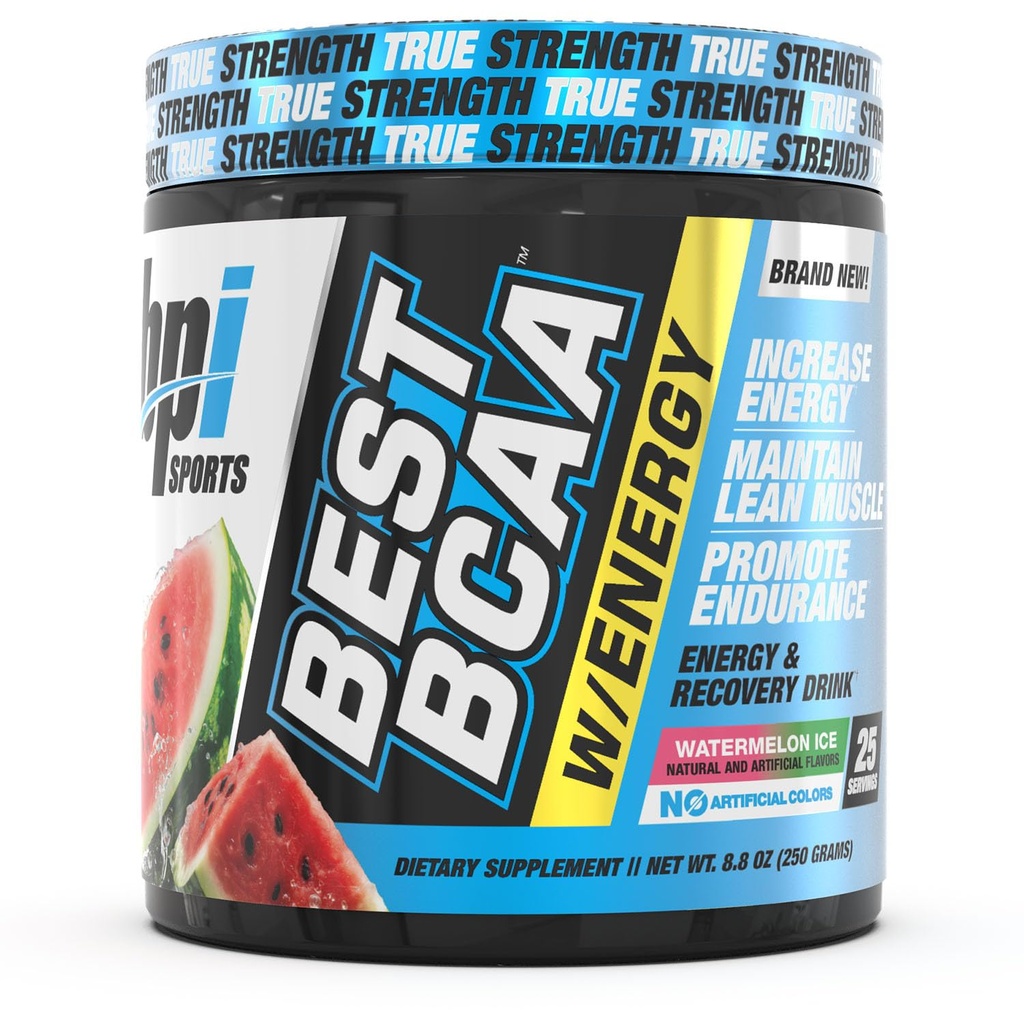 BPI Sports Best BCAA Proszek - Wsparcie Odzyskiwania Mięśnie - Branched Chain Amino Acids 124; Bloki Building of Protein and Muscle - Post Workout Recovery - Nawodnienie - Arbuz Ice