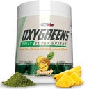 EHP Labs OxyGreens Super Zielone Proszek - Spirulina & Chlorella Superfood, Zielony Sok Proszek & Zielony Suplementy z włókna prebiotycznego, Przeciwutleniacze i wsparcie odporności, 30 Serwy (Ananas)