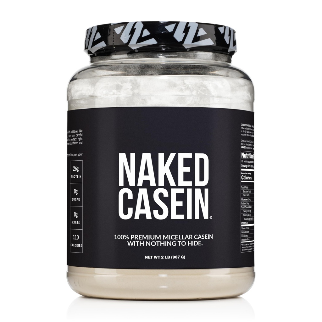 NAKED Casein - 2Lb Micellar Casein Protein - Bulk, Zero Carb, NSF Certified, GMO-Free, Gluten Free, Soy Free, Preservative Free - Stimulate Muscle Growth - Enhance Recovery - 30 Servings