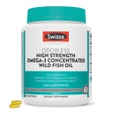 Swisse Wild Fish Oil Omega 3 Suplementy dla Kobiet i Mężczyzn 124; EPA DHA Fish Oil Supplements XI124; Osadorless - Pomaga w obsłudze mózgu, oczu i zdrowia serca 124; Wysoka moc 1500 mg XI124; 400 Softgel Pills