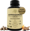 Organic Ashwagandha Root & Irish Sea Moss - 3600 mg suplement Ashwagandha z Black Seed Oil, & Burdock Root - Herbal Supplement for Energy, Stress Relief, Extra Siła, 60 Czapki