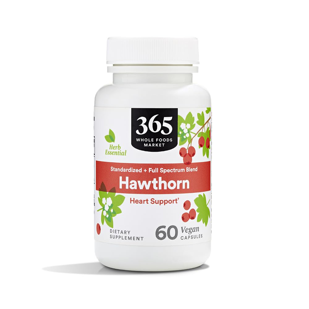 365 by Whole Foods Market, Hawthorn Standardized + Full Spectrum Blend, Heart Support, Vegan kapsułki, 60 Count