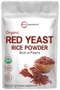 Micro Składniki Organic Red Yeast Rice Powder, 8 unce (1 rok dostaw), Non-GMO, Vegan Friendly