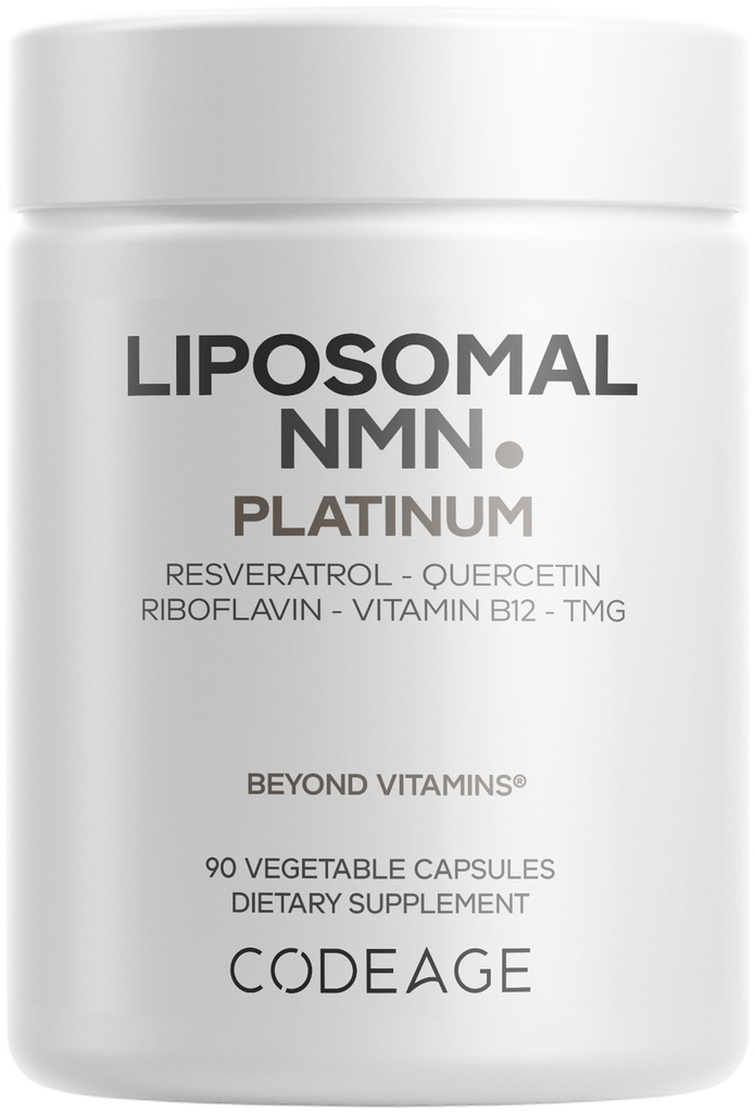 Codeage Liposomal NMN, 500mg, NAD+ Precursor, Quercetin, NSF, 90 Capsules