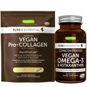 Vegan Vanilla Collagen Protein Powder & Vegan Omega- Bundle, Kompletny Kolagen Wzmacnianie Formuły & Zrównoważony Algae Oil 1340mg, przez Igennus