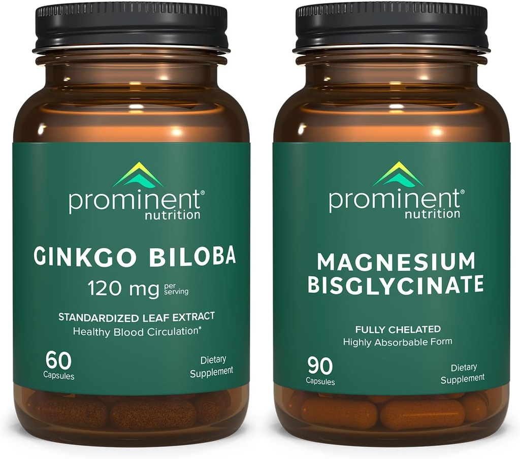 Wybiórcza żywienie Kognitywny Pasek Wsparcia Zdrowia - suplement Ginkgo Biloba i suplement Bisglicynian magnezu