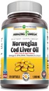Amazing Omega Norwegian Cod Liver Oil (Omega-3, EPA / DHA) Supplement EVE 124; 1000 Mg Per Serving EVE 124; 120 Softgels EVE 124; Orange Flavor EVE 124; Non-GMO EVE 124; Gluten- Free EVE 124; Made in USA