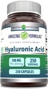 Amazing Supples Hyaluronic Acid 100mg 250 Suplement kapsułki DEV124; Non GMO DEV124; Gluten Free EV124; Made in USA