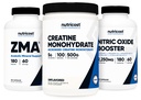 Kreatyna Nutricost 500 gramów, tlenek azotu 180 kapsułek i ZMA 180 kapsułek