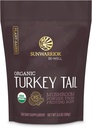 Sunwarrior Organic Turkey Tail Mushroom Proszek 124; Turcja Mushroom Immune Support 124; Mikrobiome Gut Health Support 124; 50 Służenie 100g Pouch