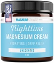 Magnum Solace Magnezu Balsam - Nawodnienie kremu nocnego Zastosuj do nóg, ramion lub klatki piersiowej - Chlorek tematyczny USA Made and Safe for Kids (Unscented)