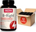 Jarrow Formulas B-, Zoptymalizowany kompleks B z Vit B1, B2, B5, B6, B12 i B9 do wsparcia energii komórkowej, Immune Health and Stress Management, 100 Veggie Caps, Do 100 Day Supply, Pack of 12