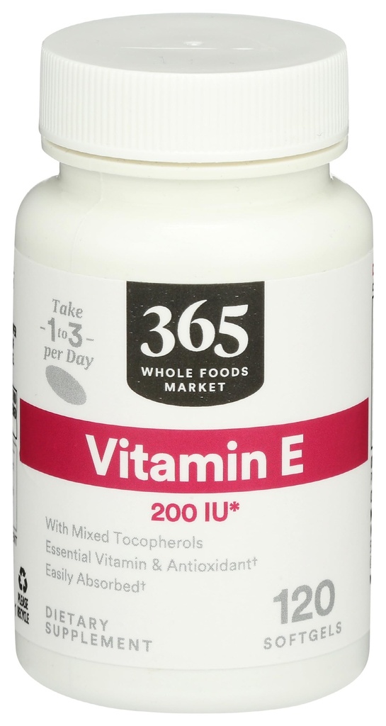365 by Whole Foods Market, Witamina E 200 IU, 120 CT