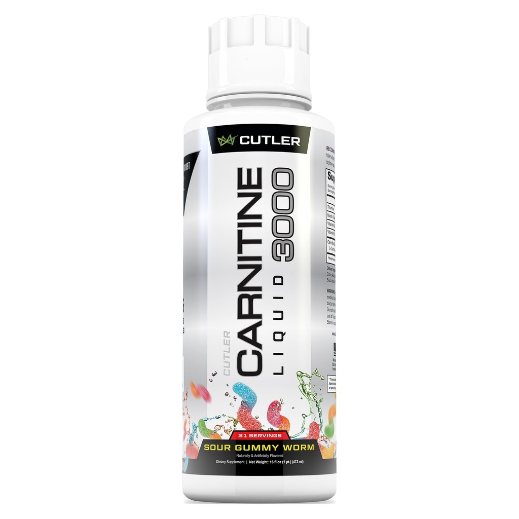 Cutler Nutrition Liquid L- Carnitine Fat Burner Supplement with Acetyl L- Carnitine & L- Carnitine Tartrate - Fat Burner Formula dla optymalnej absorpcji, Energii i wsparcia mięśni 124; Sour Gummy Flavor