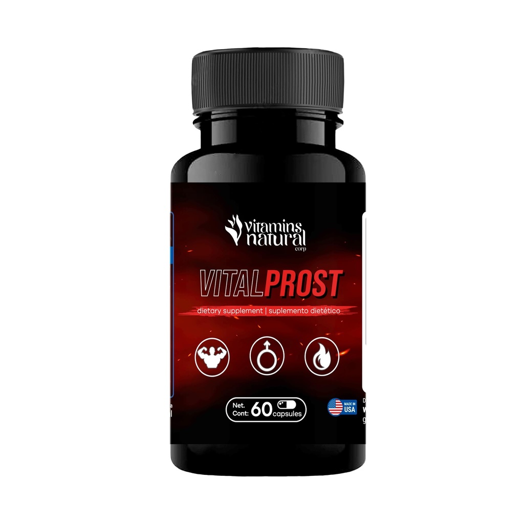 Vital Prost - Saw Palmetto and Yohimbine for Prostate Health, Urinary Support, Energy Boost, Balance Hormone Levels - Natural Dietary Supplement for Men (60 Capsules)