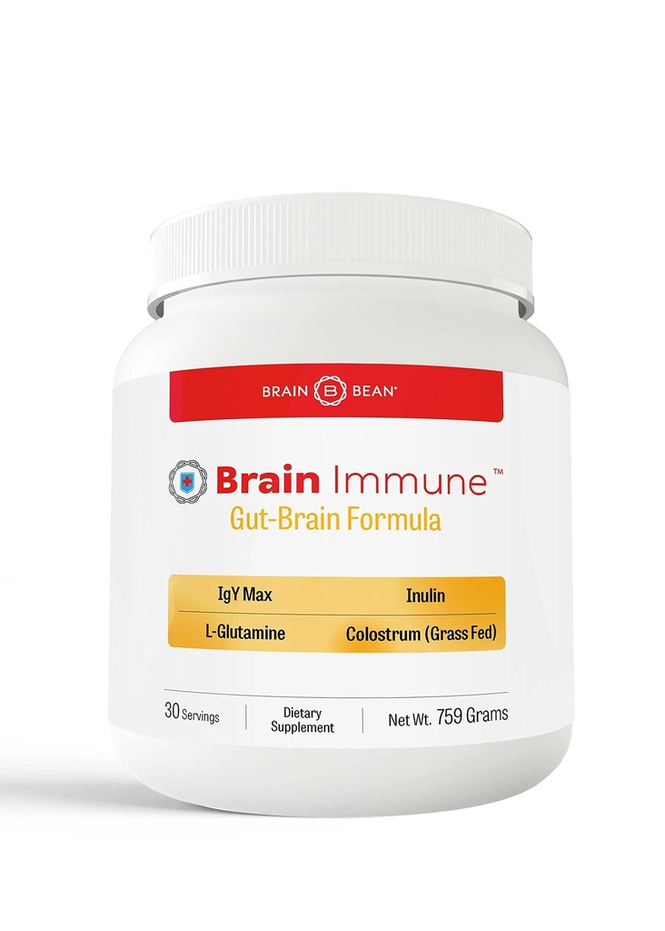 Brain Bean Brain- Immune Breath 124; Advanced Formula to Support Leaky Gut, Leaky Brain, Immune System Department 124; with 10g Colostrum with Lactoferrin, 5g L- Glutamine, 4g IgY Max, and 1g Inulin Betting 124; 30 Servings