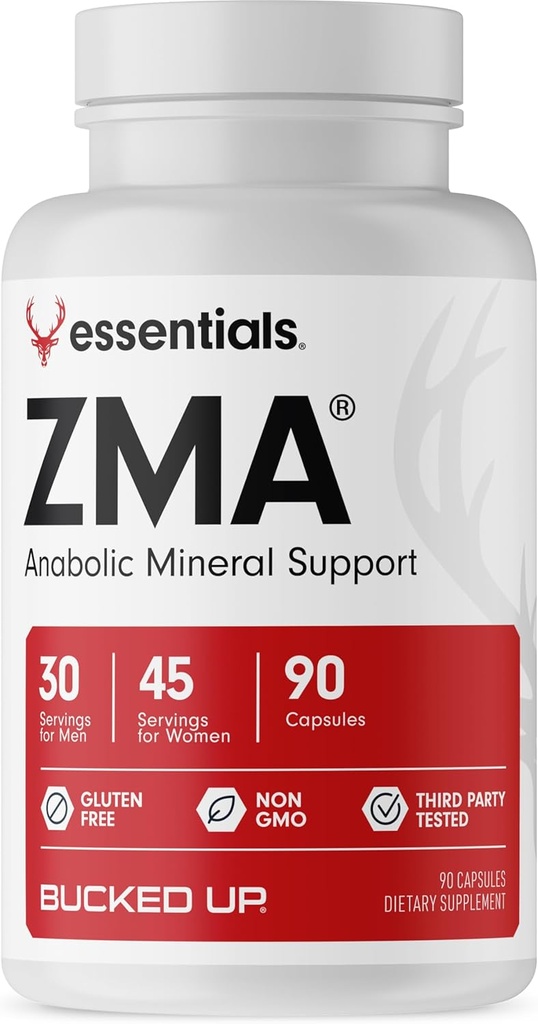 Bucked Up Kapsułki ZMA, Anaboliczne wsparcie mineralne - Bucked Up Essentials (30- 45 Służenia, 90 Kapsułki)