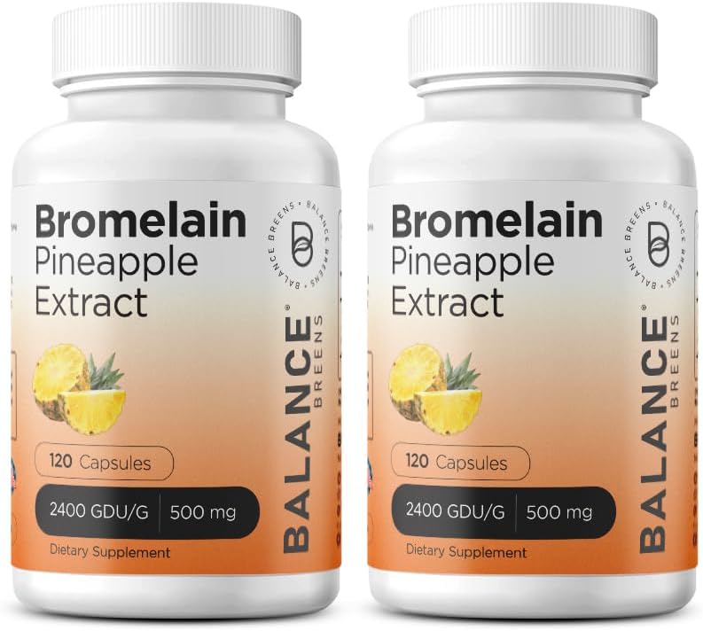 Balancebreens Bromelain 500mg, 120 Capsules - Pineapple Extract Digestive Enzyme, Supports Digestion and Joint Health Supplement