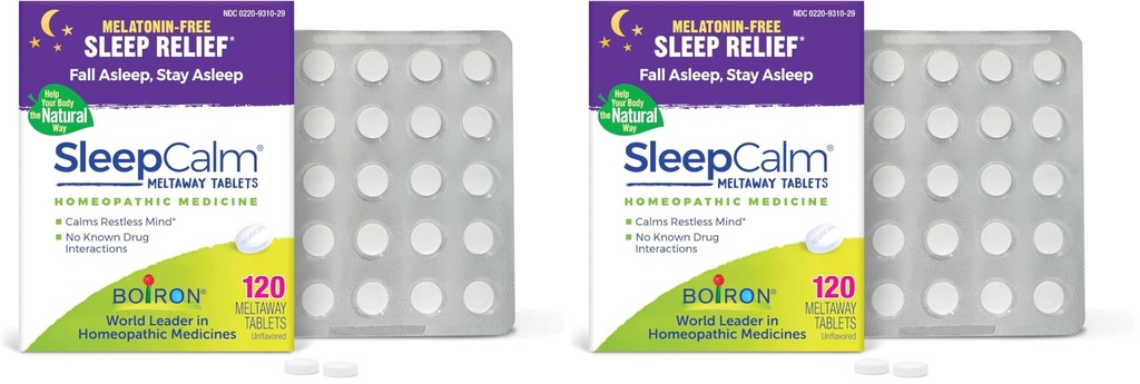 Boiron SleepCalm Tablets Sleep Aid for Deep, Relaxing, Restful Nighttime Sleep - Melatonin - Free i Non Habit- Forming -, 120 Count (Pack of 2)