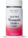 Best Nest Wellness Women 's Multi Plus - Suplement wsparcia zdrowia mózgu i ciała - Delikatny suplement żelaza dla wsparcia energetycznego - Metylowane witaminy - 30 Kapsułki