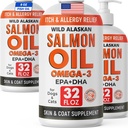 StrellaLab Salmon Oil 96 Oz Bundle – Wild Alaskan Omega 3 for Dogs & Cats – Skin, Coat, Itch & Shedding Relief – EPA & DHA Fish Oil Supplement – Hip, Joint, Heart & Immune Support – Made in USA