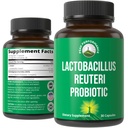 Lactobacillus Reuteri 50 Miliard CFU Probiotyki z Klinicznie Studiowane PreticX ® XOS Prebiotyczne - Probiotyczne Kapsułki Suplement do Gut Health and Digestive Support - USA Tested for Both Women & Men