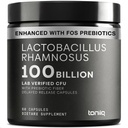 Toniiq Lactobacillus Rhamnosus - Ultra High Strength 100B CFU with Prebiotic FOS - Opóźnione uwalnianie kapsułki - Third- Party Lab Tested - 60 kapsułki