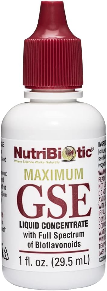 Nutric Biotic - Maximum GSE, 1 Oz Liquid District 124; Grejpfrut Seed Extract Premium Koncentrat z bioflawonoidami District 124; Wysoka moc, Wegan, Gluten Free & Non-GMO