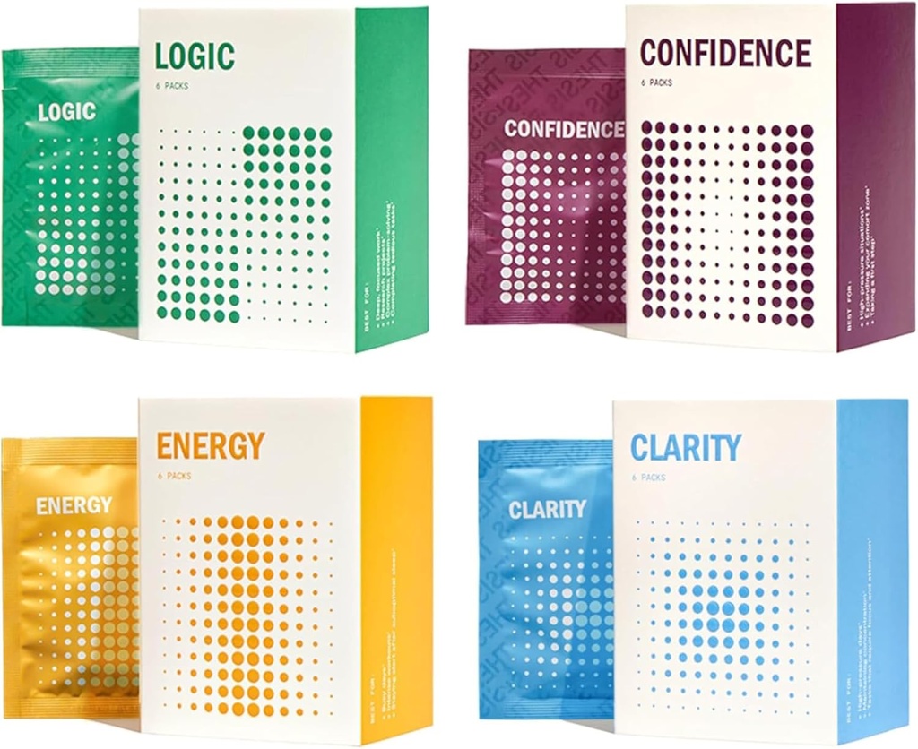 Thesis The Starter Kit - Nootropowe Suplementy Kognitywne z Clarity, Logika, Zaufanie i Energia - Promotes Mental Focus, Natural Energy & Memory - 24 Służenia - 1 Miesiąc Dostawy