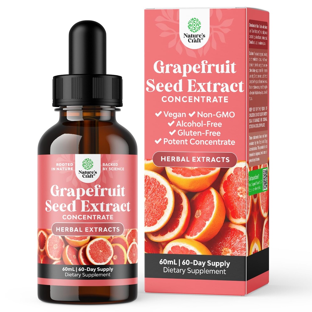 GSE Grapefruit Seed Extract Liquid - One Drop Daily - Super Concentrated Grape Seed Extract Liquid Drops Rich in Bioflavonoids & Polifenols for Gut Health & Immune Support - 2OZ - 60 Servings