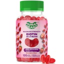 Biotin Jelly Fasola Gummy Witaminy, Max Siła Biotin do włosów, skóry i paznokci, 10,000 mcg na serwowanie, Witaminy wzrostu włosów dla mężczyzn i kobiet, 120 Truskawka Blast Jelly Fasola, Kosher