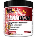 Stymulant wolny Lean BCAA proszek - Evlution Nutrition BCAA Acids Amino Proszek z CLA Karnityna i 2: 1: 1 Rozgałęziony łańcuch Amino Acids wspomaga odzysk mięśni spalanie tłuszczu i metabolizm - owocowy Punch