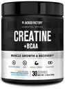 Jacked Factory Creapine + BCAA - Monowodny Kreator + BCAA Proszek do zwiększonej regeneracji Post- Workout, Performance, Lean Muscle Growth, & Zmniejszony zmęczenie - 30 Służenia, Niebieski Malina