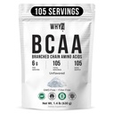 Proszek BCAA 2: 1: 1, Acidy z rozgałęzionych łańcuchów niearomatycznych dla mężczyzn i kobiet Czysty BCAA Energy Powder do mieszania w napojach i shakes Non-GMO No- Dodatki, 105 Służenie, 1.4 lb (630g)