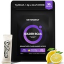 OxyEnergy BCAA 2: 1: 1 Proszek, 7g BCAA i 2 g L- glutaminy, Tauryna do odzyskiwania mięśni, Zwiększona wytrzymałość, Perfect Amino Aicds for Pre & Post Workout Recovery, Cukier wolny, Lemon, 30 Stick Pack
