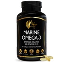 Cocó March N.M.D Marine Omega-3 Fish Oil - High Potency Omega 3 Suplement z 500 mg EPA & 250 mg DHA - Enteric Coated, No Fishy Burps & Aftersmast - Omega-3 Fish Oil for Women & Men, 3- Month Supply