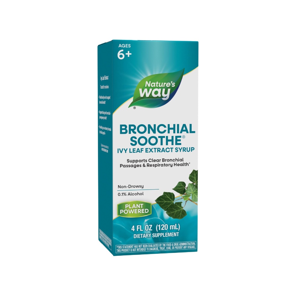 Nature 's Way Bronchial Soothe Ivy Leaf Extract Syrop, Wspiera zdrowie oddechowe *, Wspiera wyraźne przejścia Bronchial *, Non- Drowsy, 4 Fl Oz (Packaging May Vary)