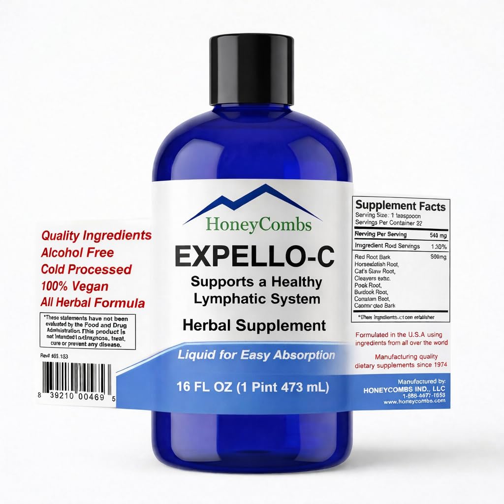 Expello- C - Ultimate Cellular Detox - Cleanse and Detox - Echinacea, Goldenseal & Red Clover Supplement - Alcohol- Free Liquid Liquid Cleanse, Nerki Cleanse and System Booster, 16 Fl Oz.