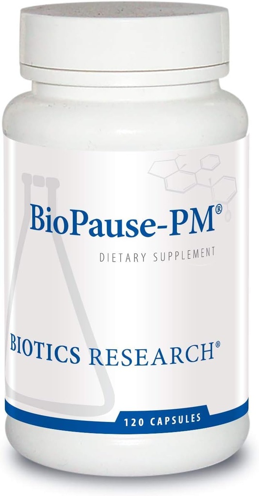 Biotics Research BioPause PM Night Time Menopauzalne Wsparcie Hormonalne Równowaga, Czarny Cohosh, Lemon Balm, Passionflower, Promotes Relaxation and Calm, Reguluje Circadian Rhythms, Sen Regularnie 120Caps