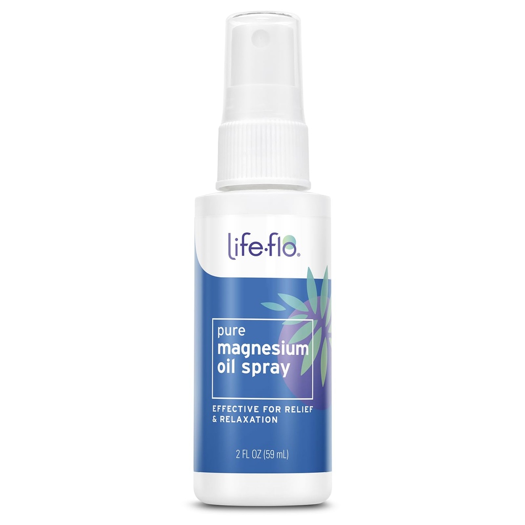 Life- flo Czysty olej magnezowy Spray w / Skoncentrowany chlorek magnezu z Seabed Zechstein, uspokajające ulgi i relaksacji, łagodzi mięśnie i łączniki, 60- dniowa gwarancja, Nie testowane na zwierzętach, 2oz