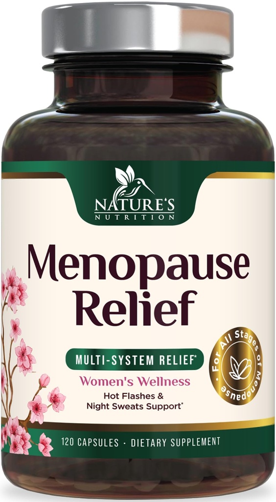 Menopauza Suplementy dla Kobiet - Menopauza Probiotyki Relief Support z Black Cohosh, Natural Support Supplements for Mild Hot Flash & Night Sweats & PH Balance Supplement Supplement - 120 Kapsułki