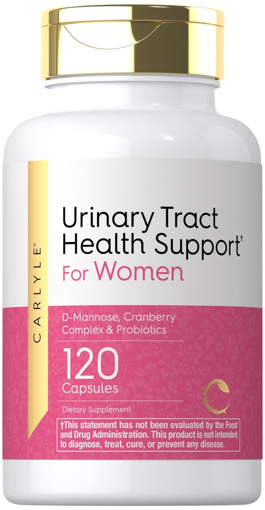 Carlyle Tract Health dla kobiet 124; 120 Kapsułki 124; Ulga dla kobiet 124; D- Mannose, Cranberry Complex & Probiotics Xi124; Non- GMO, Gluten Free