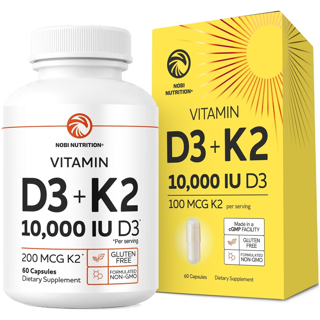 Witamina D3 K2 5000 j.m. dla układu immunologicznego, silne kości i zębów wsparcia 124; Vit D3 125mcg, Witamina K2 MK7 100mcg, Wapń 210mg i BioPerine 124; 3rd- Party Tested, Non-GMO 124; 60 Kapsułki (2-miesięczne dostawy)